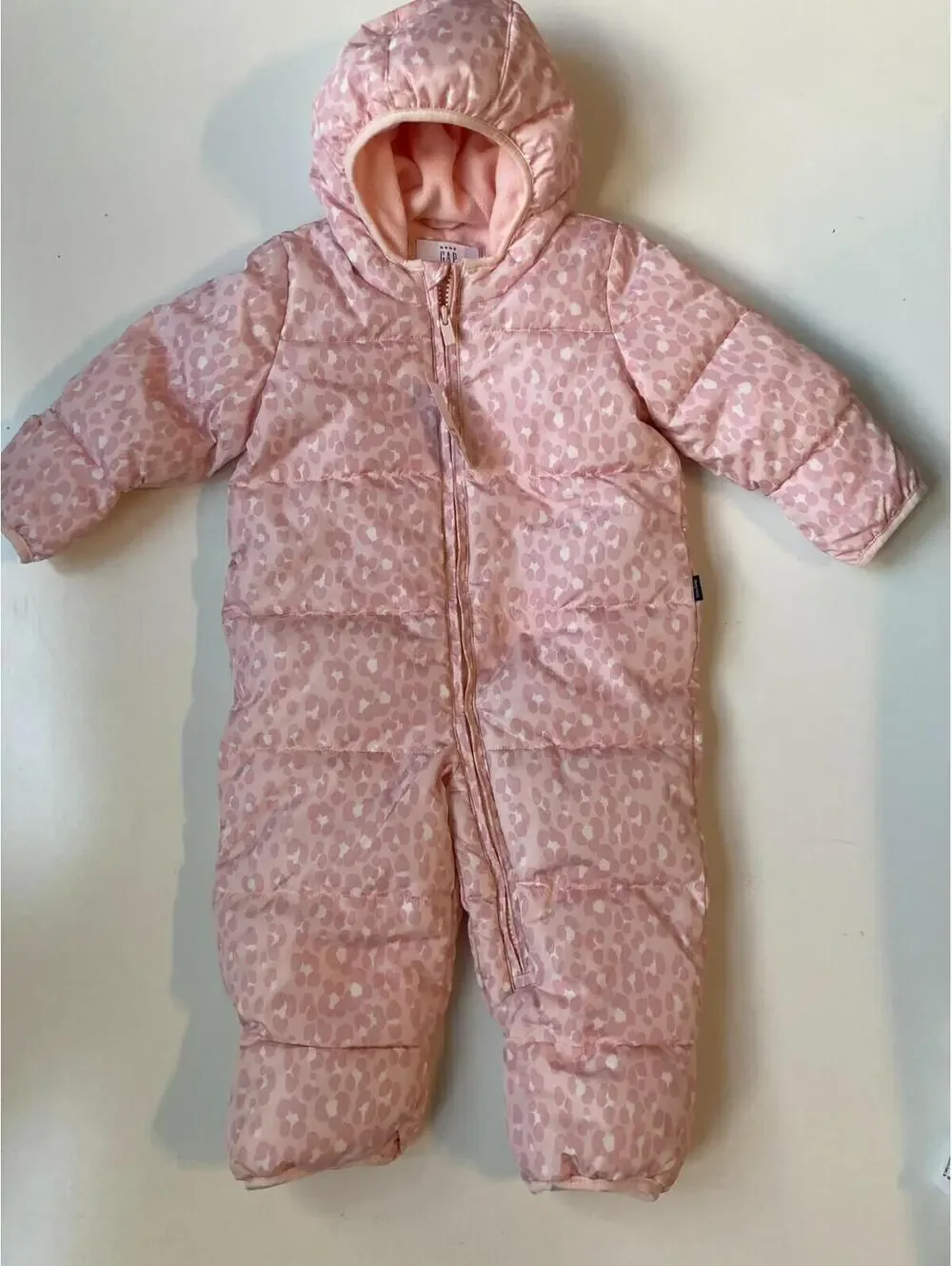 GAP $64  Baby Puffer Snowsuit Bunting Girls Size 3-6 M Pink Cameo Cold Control